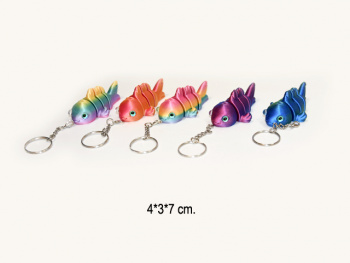 Брелок 3Д арт. 802011 Рыбка подвижная цвета микс в пак.