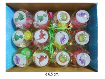 Мяч каучук. арт. 6236SQ" 6,5см (12шт) /шоубокс