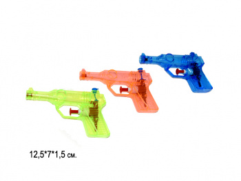 Пистолет водн. арт. 128/528A Прозрачный Набор 6 шт. цвета микс в пак._=