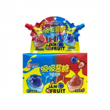 Желе арт. 041733 Джем фруктовый 2в1 "Клубника+черника" в пауче 50 г 12 шт. в кор.*#