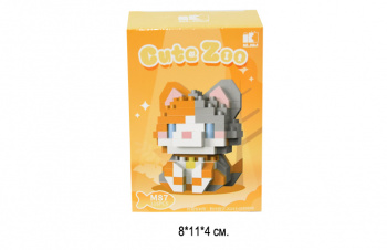 Конструктор арт. M87-805-802 Микро Кот серо-рыжий 116 дет. в кор.