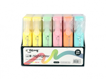 кц_Текстовыделитель арт. YL245013-24 Пастельные цвета микс, линия 1-5 мм (24 шт.) шоубокс