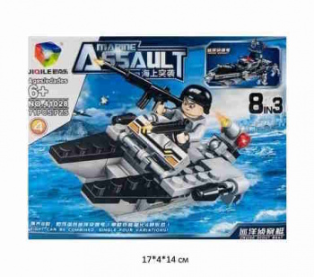 Конструктор арт. 41028-4 Военный катер 71 дет. в кор.~