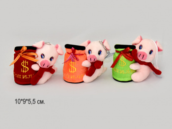 им Свинка арт. 11-1A Копилка муз. на приске в пак.~